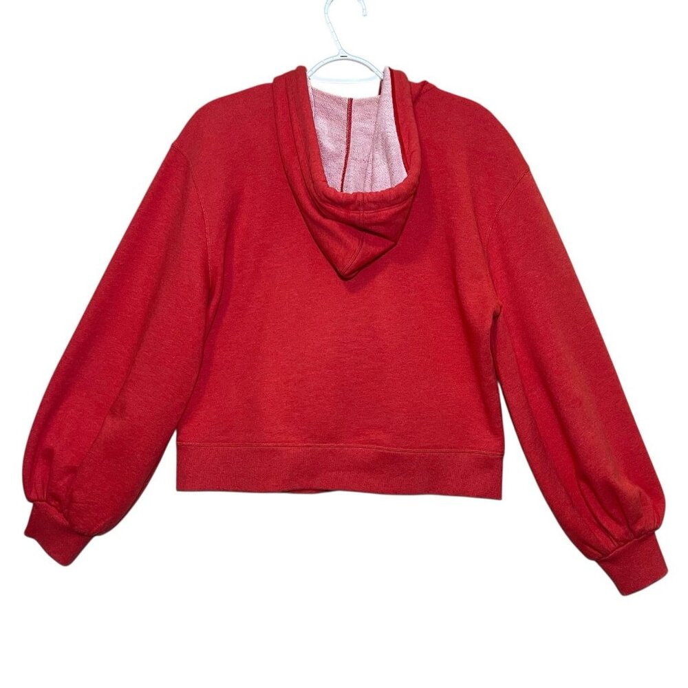 Cabi Deluxe Hoodie Jacket Size Small Women’s Orange Full Zipper Pockets Long Slv - Picture 2 of 8